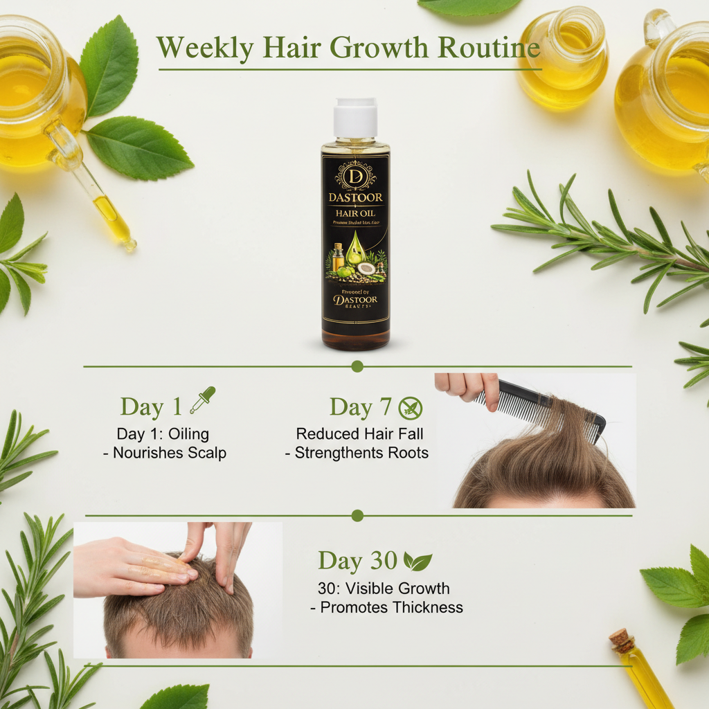 Herbal Hair Growth Oil for Thick & Shiny Hair – 100% Natural | Dastoor Hair Oil