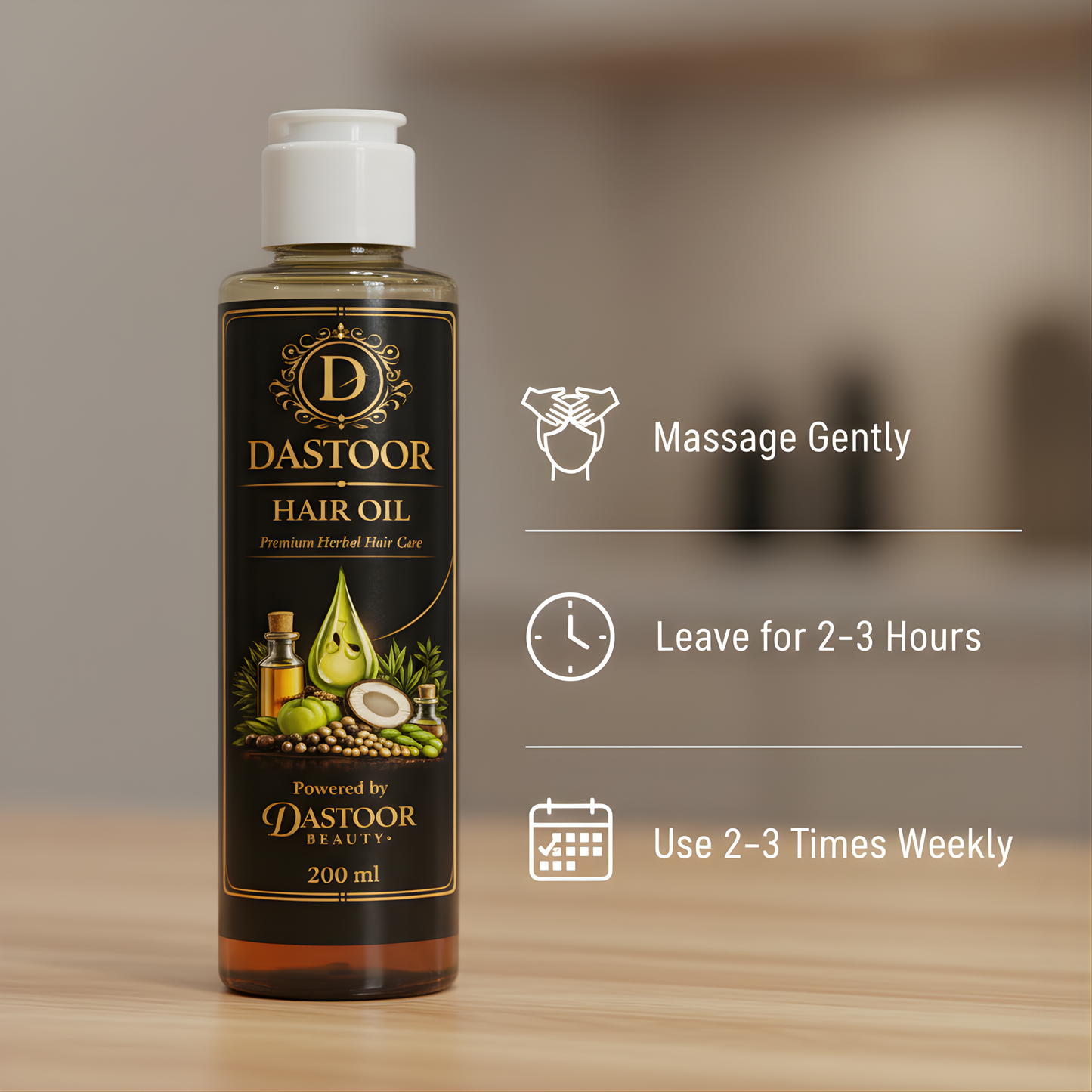 Herbal Hair Growth Oil for Thick & Shiny Hair – 100% Natural | Dastoor Hair Oil